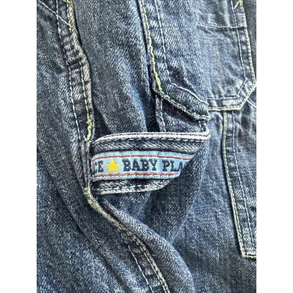 Vintage 1990s Childrens Place Made in USA Denim Overalls Sz Baby O/3M Carpenter